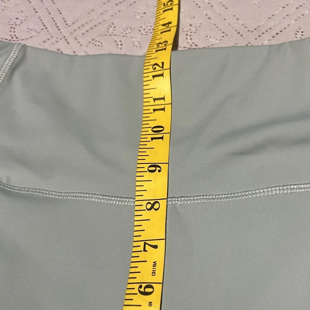 RBX Capri Leggings‎ Womens Sage Green High Waisted Side Pockets Size L